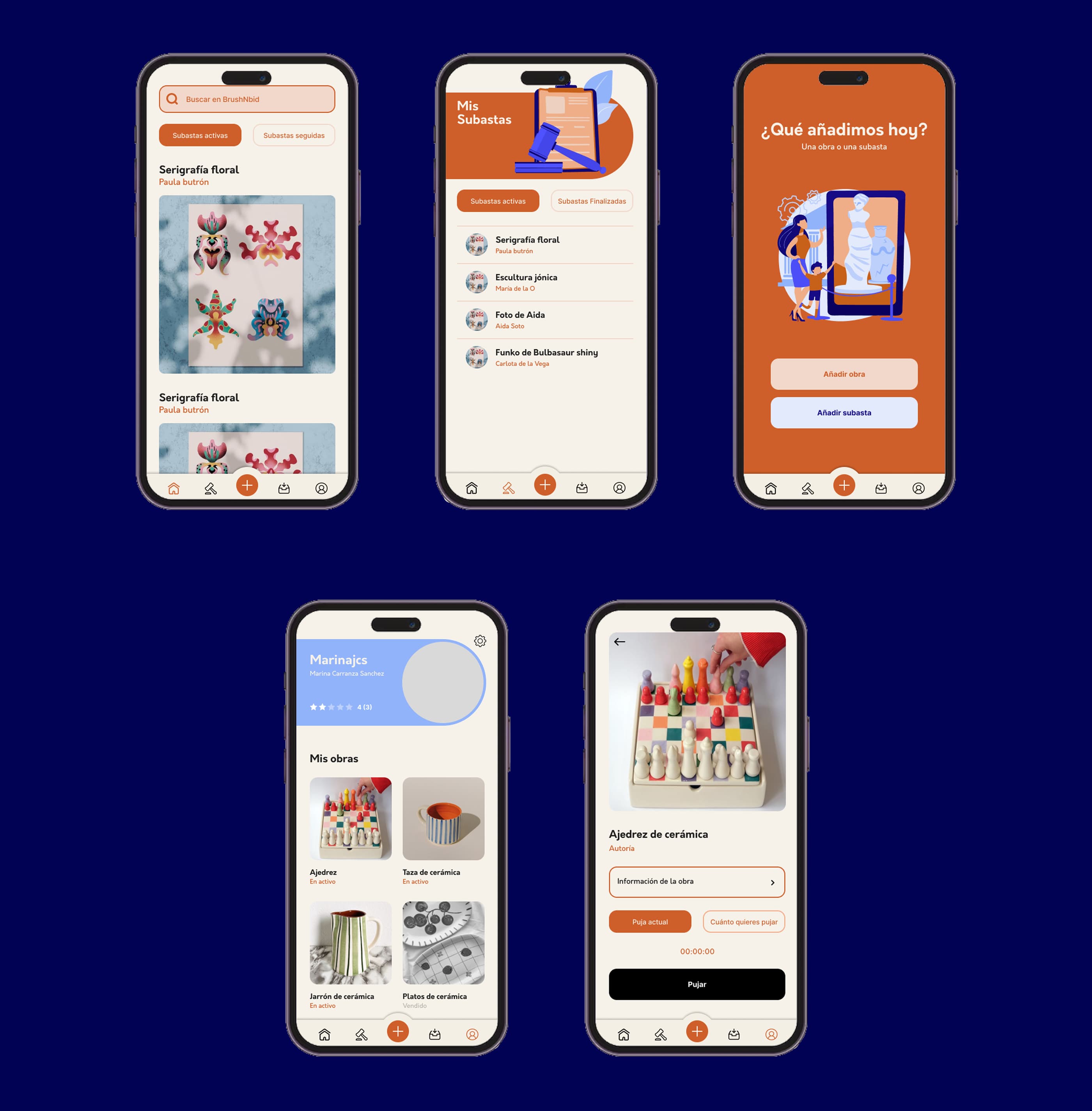 Segundo mockup de BrushNBid